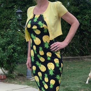 Unique Vintage Auditions Pineapple Dress w/ Ruffle